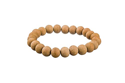 CMEI 8MM Beads Genuine Himalayan Sandalwood Tibetan Meditation Prayer Bracelet Healing Beads Yoga Bracelet Women Men Unisex (Sandalwood)