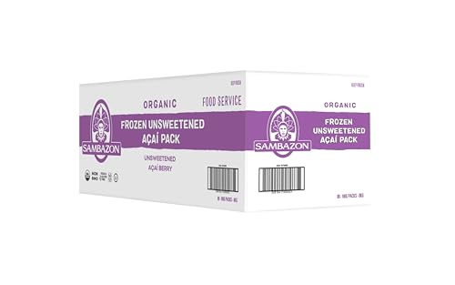 Sambazon Organic Frozen Unsweetened Açaí Pack, Ready To Eat, 100g, 80 Count