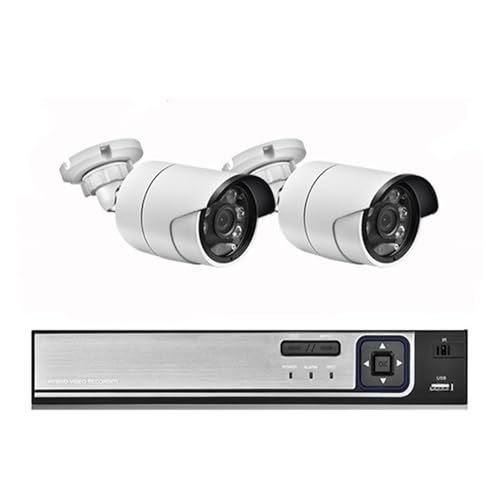 H.265+ 8CH 5MP POE NVRLbg ZLeB猟oCCTVVXe I[fBIAI IPJ OP2PrfIĎZbg(1T,4CH NVR and 2Cameras)