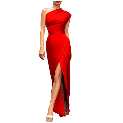 Robe De Soiree Femme,Robe De Cocktail Chic et élégant, sans Manches, Taille Haute, Fente sur Le Devant, Couleur Unie, Longue,De Mariage