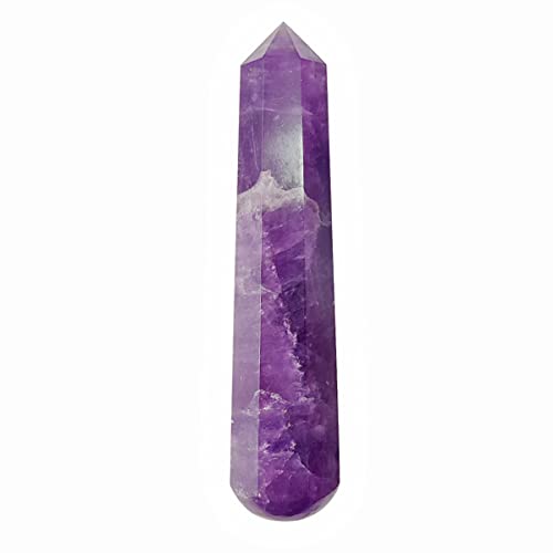 Image of Amethyst Crystal Wand for Reiki Healing 50-100 Gm | Natural Crystals Stone Wand for Vastu Meditation Massager Tool