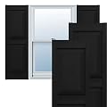 Builders Edge 12 in. W x 63 in. H, Standard Two Equal Panels, Raised Panel Shutters, Includes Matching Installation Spikes (Per Pair), 002 - Black