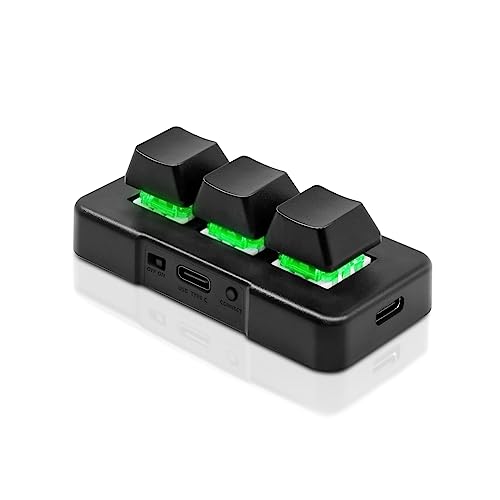 PCsensor 3-Key Mini Keypad 2.4G Wireless 2 in 1 Mechanical...