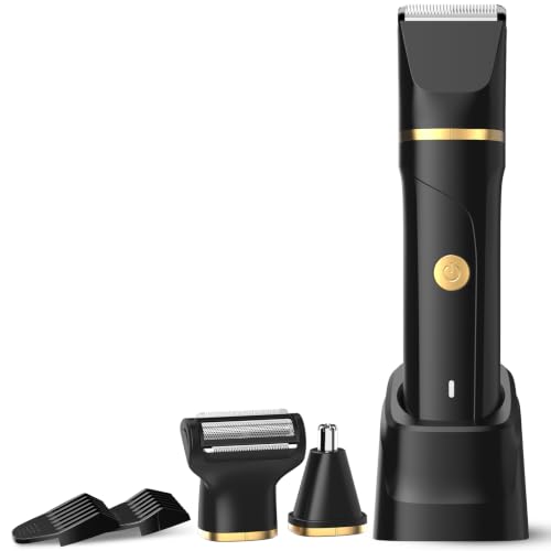 Image of Body Hair Trimmer for Men-3 in 1 Electric Razor Groin Groomer,IPX7 Waterproof,Versatile Hair Trimmer for Ball /Pubic /Chest /Beard /Nose,USB-C Rechargeable,Gifts for Him Dad