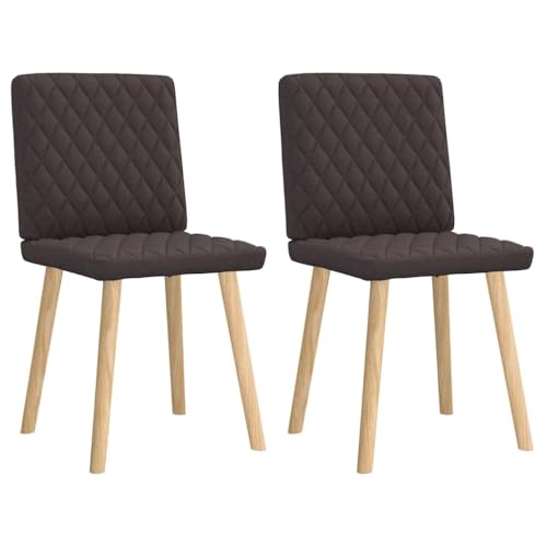 Lot de 2 chaises de salle à manger en tissu marron foncé - 45 x 54 x 86 cm - Avec structure en bois et métal - Assise rembourrée - Robuste et confortable -...