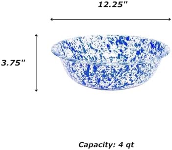 Enamelware Small Basin, 4 quart, Black/White Splatter (Single)
