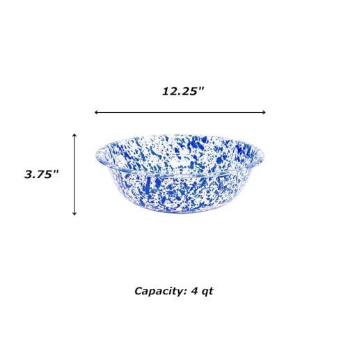 Enamelware Small Basin, 4 quart, Black/White Splatter (Single)