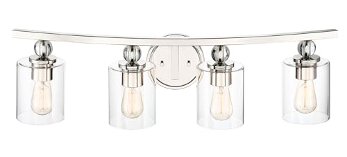 Image of Minka Lavery 3080-613 Studio 5 Vanity Bath Light, 4-Light, 240 Total Watts, 33-in H x 9-in W, Polished Nickel