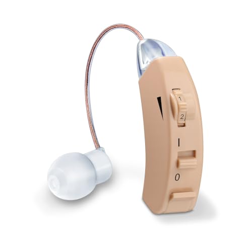 Image of Beurer German Engineering HA 50 Hearing Amplifier I Amplifier for Seniors and adults I For mild to moderate hearing loss I Amplifies sound up to 45 Db I 3 adjustable ear attachments I 4 Volume Controllers I 1 Year Warranty I Beige in color