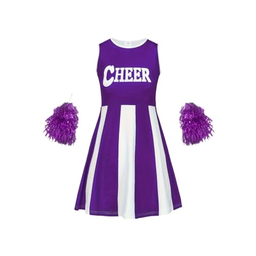 Costume de pom-pom girl extensible en taille 120 avec accessoires de danse