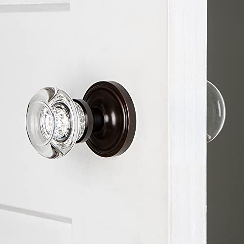 Image of Nostalgic Warehouse Classic Rosette Round Clear Crystal Door Knob