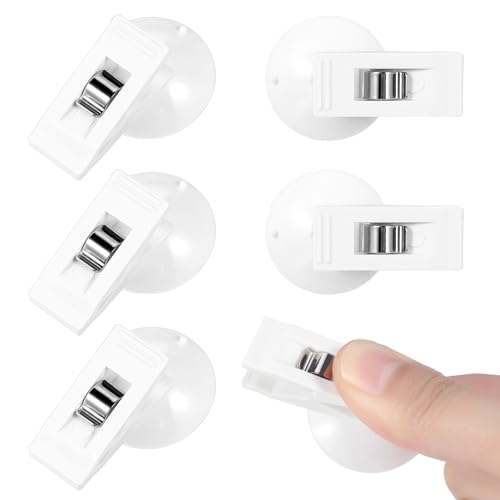 6 Pack Shower Curtain Clips Self Adhesive Shower Curtain Holder with Suction Cup to Prevent Water Splashing Out Windproof Splash Guard for Inside Liner