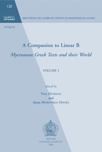 COMPANION TO LINEAR B V01 (Bibliothèque des cahiers de l'Institut de linguistique de Louvain)