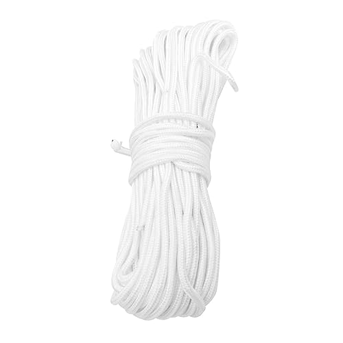 LABRIMP Cuerda de Nailon Trenzada 6mm X 30m Blanca Cuerda para Tender la Ropa de Atado Multifuncional para Camping y Uso al Aire Libre Ligera y Resistente