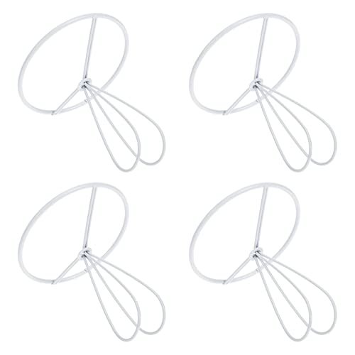 OSALADI 4pcs Cone Shape Lampshade Frame Wire Lamp Cover with Metal Ring Support for Diy Projects for Ceiling Lamps and Chandeliers