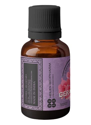 Image of Heilen Biopharm Geranium Essential Oil - 15 mL Per Bottle Pack of 1 (Pelargonium Graveolens) For Skin Nourishment & Insect Repellent