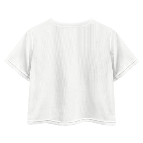 Image of Kids Crop Top Short Sleeve T-Shirts for Girls Size 5-14