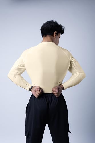 Image of COITONIC Men's Full Sleeve Compression T-Shirt - Athletic Base Layer for Gym, Sports & Fitness Training