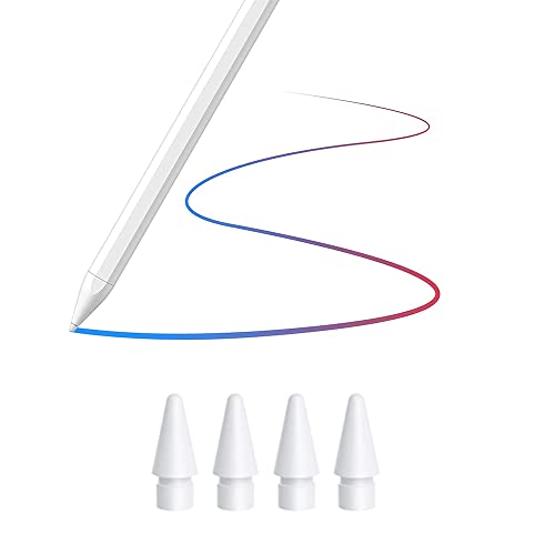 TUCANA Pen Tips Compatible for Apple iPad Pencil 1st & 2nd Generation (White 4-Pack)