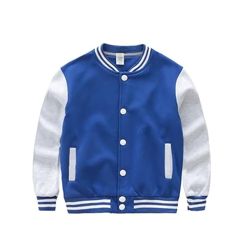 Chaqueta casual para niños pequeños 2025 nuevos niños abrigo manga larga abrigo de béisbol chaqueta cortavientos, azul oscuro, 9-12 años | Ya disponible en tu tienda friki favorita! En mundofriki.es!