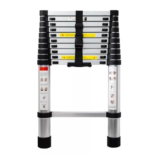 Escada Telescópica Inox 11 Degraus Multifuncional 3,2mts Portátil