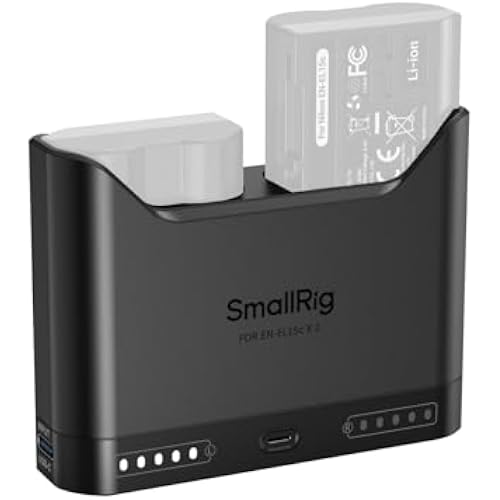SMALLRIG EN-EL15c Battery Charger for Nikon, 2H Dual Slot 22.5W Charge