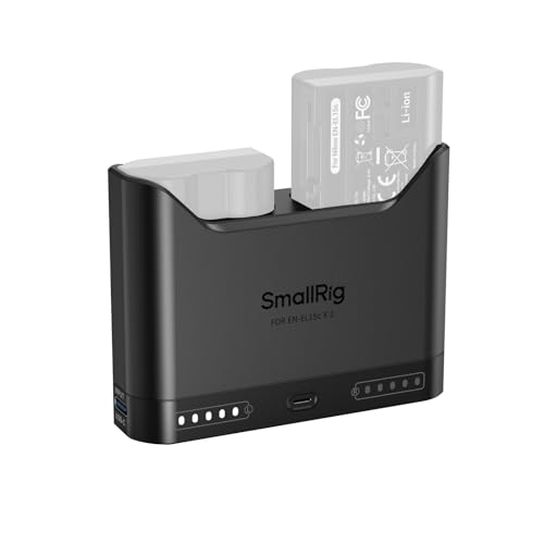 SMALLRIG Cargador Dual EN-EL15c para Nikon, Carga Rápida 2h con USB-C 22.5W, Compatible con Nikon ZR/Z6III/Zf/Z8/Z7II/Z7/Z6II/Z6/D850/D810/D780/D750/D500-5491