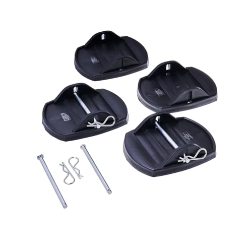 Preiswert & Gut Stützplatten Wohnwagen 4er Set 180x140 mm Stützfußplatten Unterlegplatten für Caravan Wohnmobil Campinganhänger Kunststoff mit Sicherungsstift