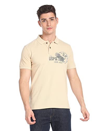 Image of U.S. Polo ASSN. Striped Slim Fit Polo T Shirts for Men - 100% Cotton, Half Sleeves Mens Tshirt
