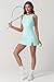 QINSEN Sport Dress for Women Sleeveless Workout Side Slit Tennis Dress with Inner Shorts Blue Glass L