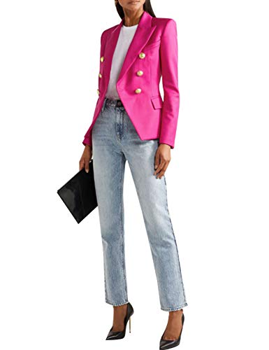 Women's Slim Solid Color 6 Button Petite Blazers