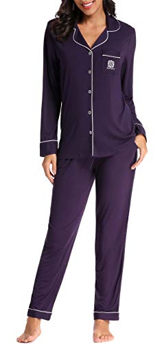 N NORA TWIPS Pajamas Set Long Sleeve Sleepwear Womens Button Down Nightwear Soft Pj Lounge Sets XS-XXL