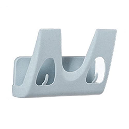 Pot Lid Rack Plastic Pan Pot Cover Drain Rack Storage Shelf Space Saving Spoon Rests Pot Clips Wall Mounted Hanging Lid Holder (Color : Blue) (Blue)