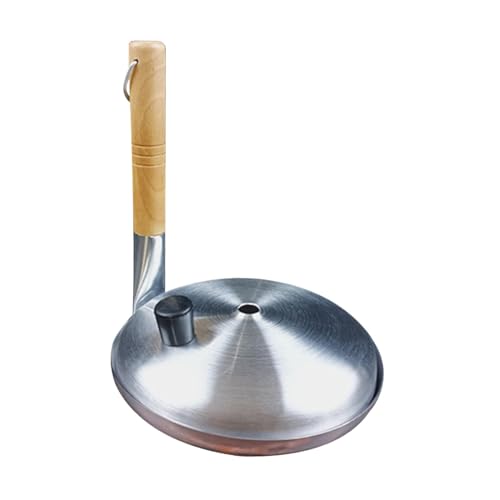 Poêle à omelette ronde en aluminium et son manche en bois robuste - 8