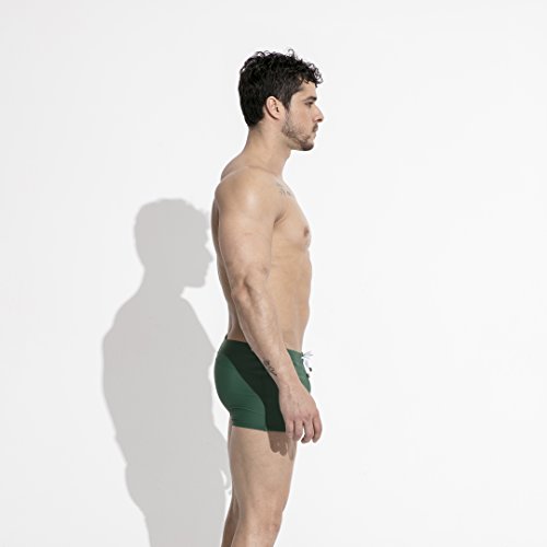 Mens Swim Trunks Nylon Swimwear Compression Swimsuit with Removable Pad3