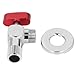 Angle Stop Valve Sturdy Copper Material, Large Water, Modern Design for Kitchen Bathroom, Installation without Professional Tools (Red)