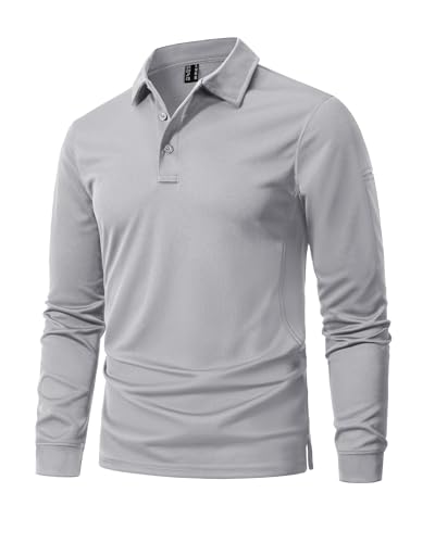 Image of MAGNIVIT Men's Polo Shirts Long Sleeve Quick Dry Performance Shirt Military Tactical Army Combat Polo Shirts