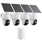 5MP/2K+ HD Resolution Solar Camera: Enjoy crystal-clear footage day and night from these solar security cameras. A built-in spotlight enables color night vision for enhanced monitoring. 360° Auto-Tracking & Smart Detection: This solar security camera...