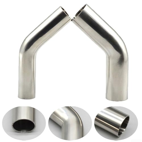 Stainless Steel Elbow 45 Degree Bend, Polished, Automotive Exhaust Repair Tool (48 mm)