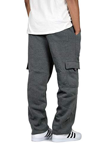 URBANJ Men's Fleece Cargo/Solid/Stripe Sweatpants Heavyweight S-3XL2
