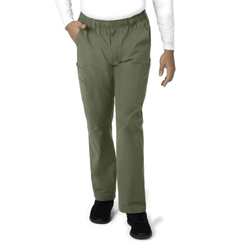 Carhartt Force Essentials Men's Straight Leg Cargo Scrub Pant, Olive, M TAL - image 1