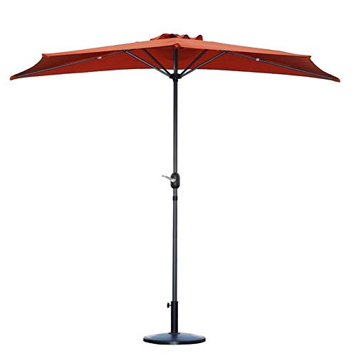 Sombrilla de pared 5 varillas manivela mitad terraza balcon color verde fruta 2,7m