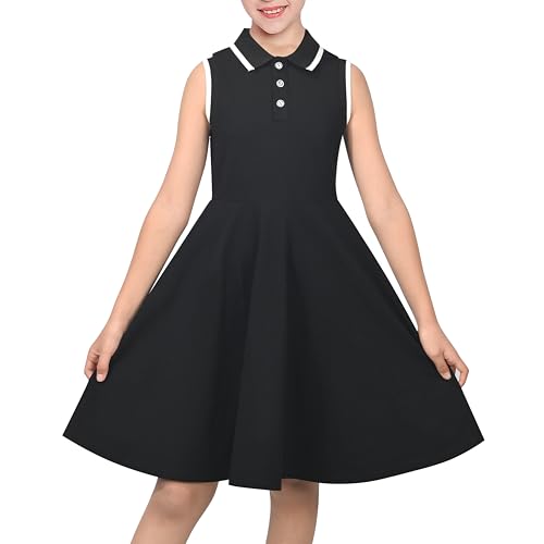 Robe fille marine col polo idéale pour la rentrée des classes et l'école