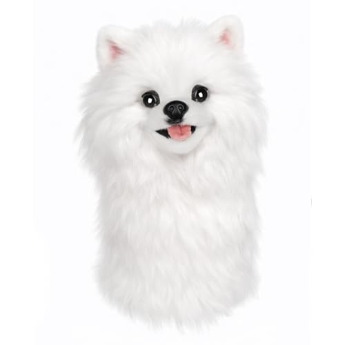 Craftsman Golf Realistic White Pomeranian Dog Golf Club Headcover for Woods and Driver Unique Gift for Dog Lovers & Golfers