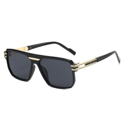 Lunettes de soleil homme grand format UV400 gris style punk chic
