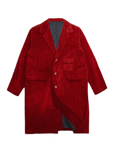 ONAXTDA Boys' Corduroy Striped Overcoat Vintage Peacoat with Pockets for Fall Spring Outerwear