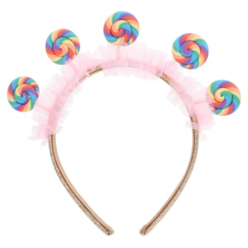 FOMIYES Lollipop Headband Candy Headbands for Girls Pink Lollipop Candy Hair Bands Princess Party Hair Accessories - One Size Fits Most Cartoon Design