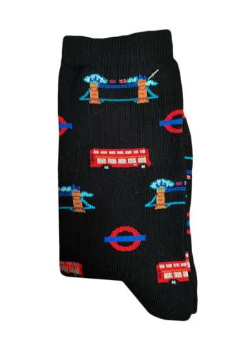 Taglia da uomo 6-11 GWCC Licenza Londra Underground IMens immagini coniche bus e treno 2 stili, Nero , 6-11