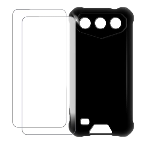 UOGNADGD Compatible with Oukitel G3 Case Colorful Custom Cover with 2 Pack Tempered Glass Screen Protectors - Shockproof Scratch-Resistant (Black)