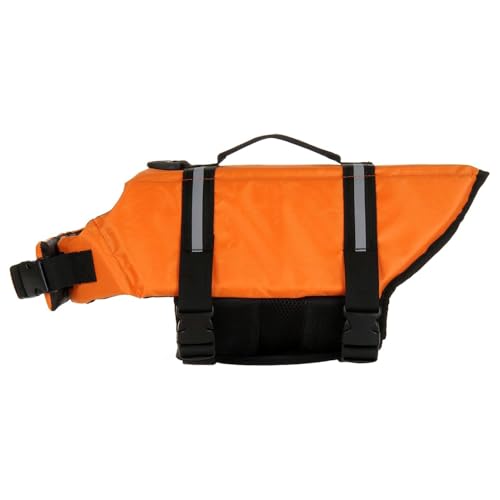 Sarini Dog Life Vest, Orange, XS, Reflective Striped Dog Life Jacket for Safety in Water, Adjustable, Quick-Release Buckles - Image 2